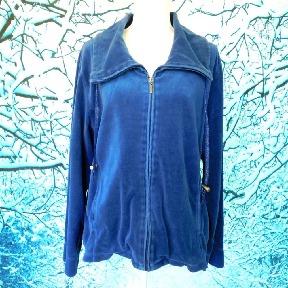 White Stag Blue Velour Jogging Jacket Size XL - Picture 5 of 7